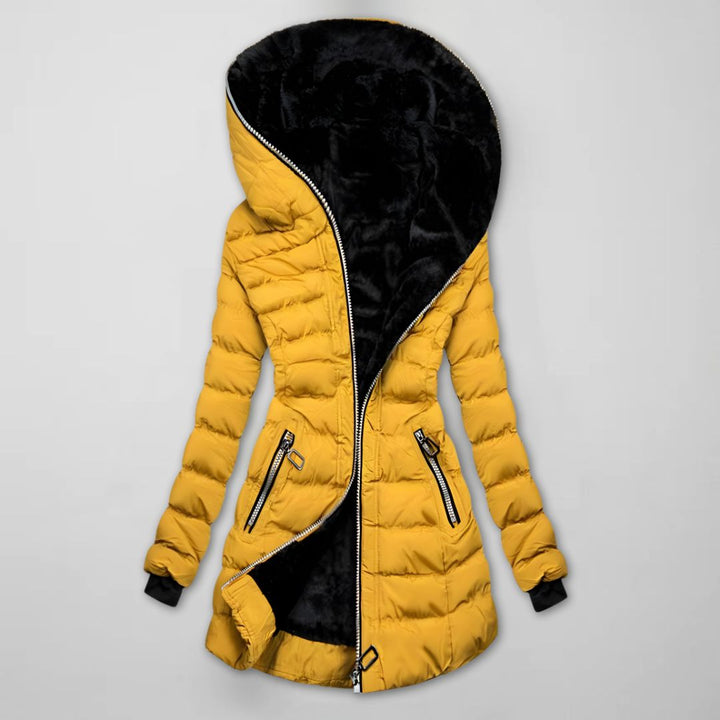 Damen Lange Gesteppte Winterjacke mit Kapuze - Warmgefüttert und Winddicht