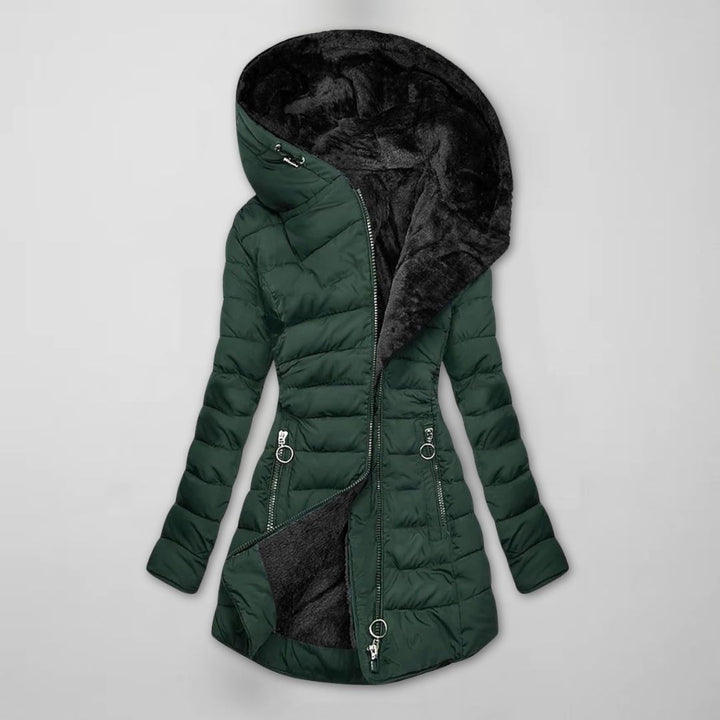 Damen Lange Gesteppte Winterjacke mit Kapuze - Warmgefüttert und Winddicht