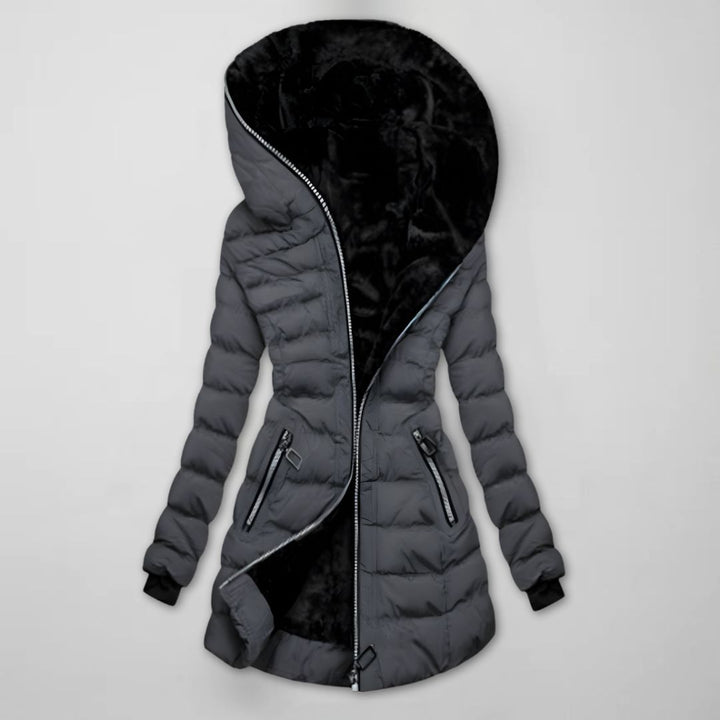 Damen Lange Gesteppte Winterjacke mit Kapuze - Warmgefüttert und Winddicht