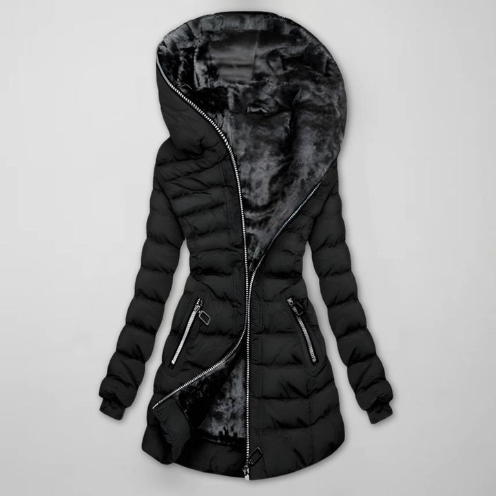 Damen Lange Gesteppte Winterjacke mit Kapuze - Warmgefüttert und Winddicht