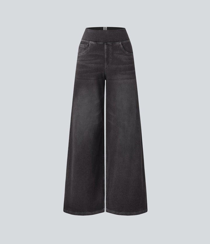 Elastische Jeans Hose mit hoher Taille für Damen