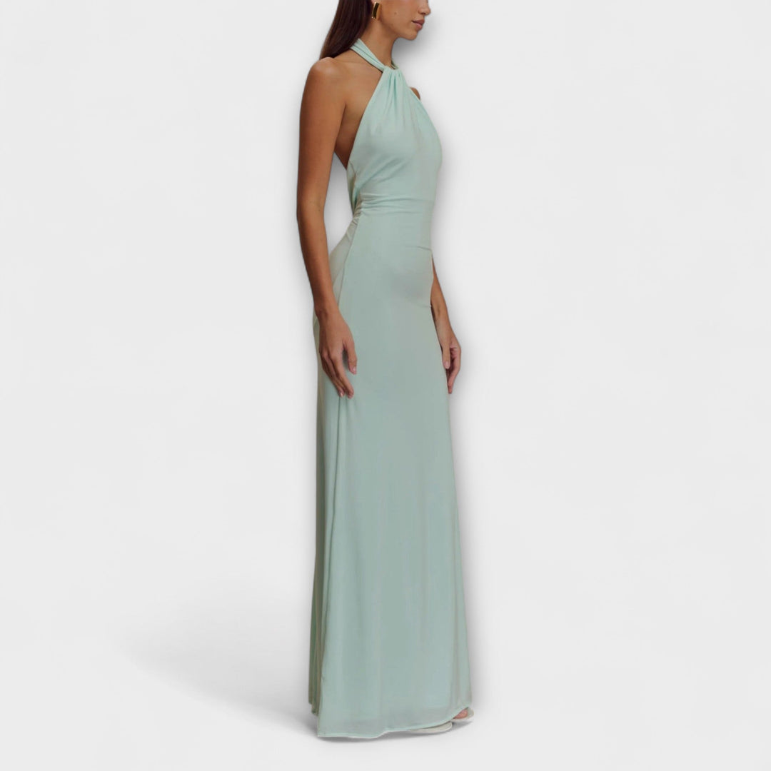 Elegantes Damen Halterneck Maxi Kleid - Figurbetont mit tiefem Rücken