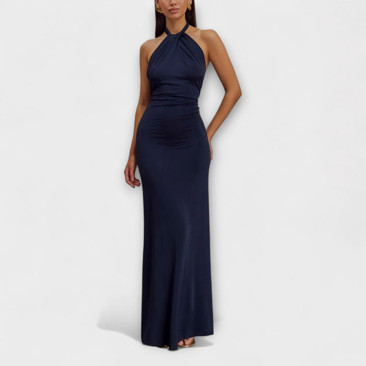 Elegantes Damen Halterneck Maxi Kleid - Figurbetont mit tiefem Rücken