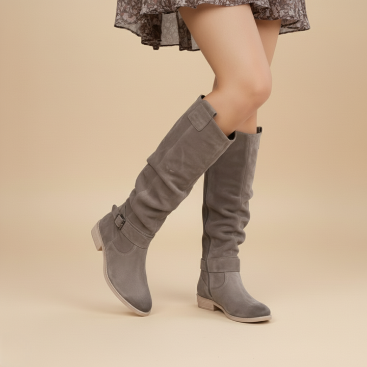 Elegante Wildleder Kniehohe Stiefel für Damen