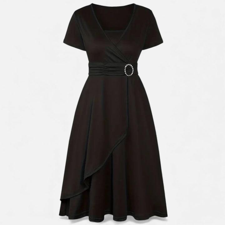 Elegantes Strass V-Ausschnitt Asymmetrisches Damen Abendkleid