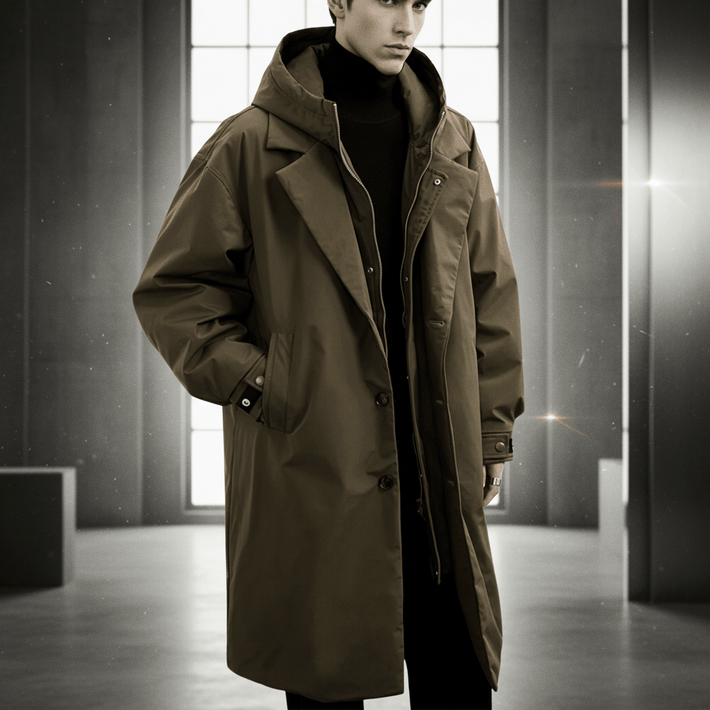 Herren Witterungsbeständiger Mantel mit Kapuze - Wasserabweisend und Langlebig