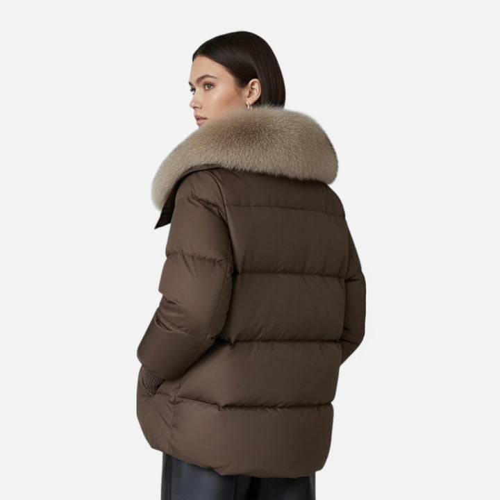 Elegante Winterjacke mit Fellkragen und Daunenfüllung für Damen