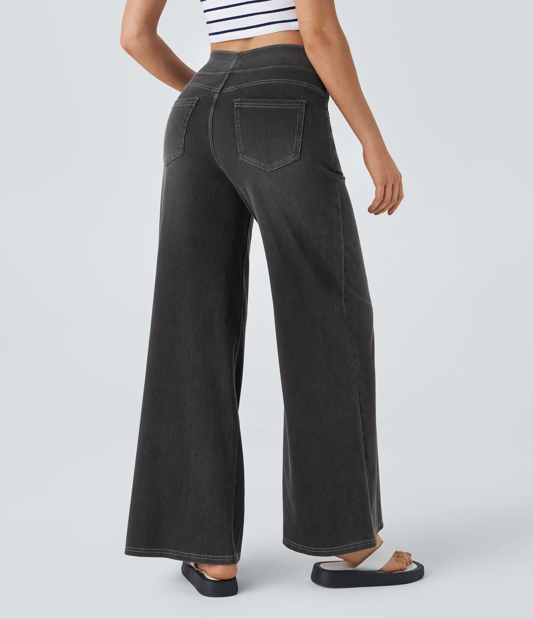 Elastische Jeans Hose mit hoher Taille für Damen