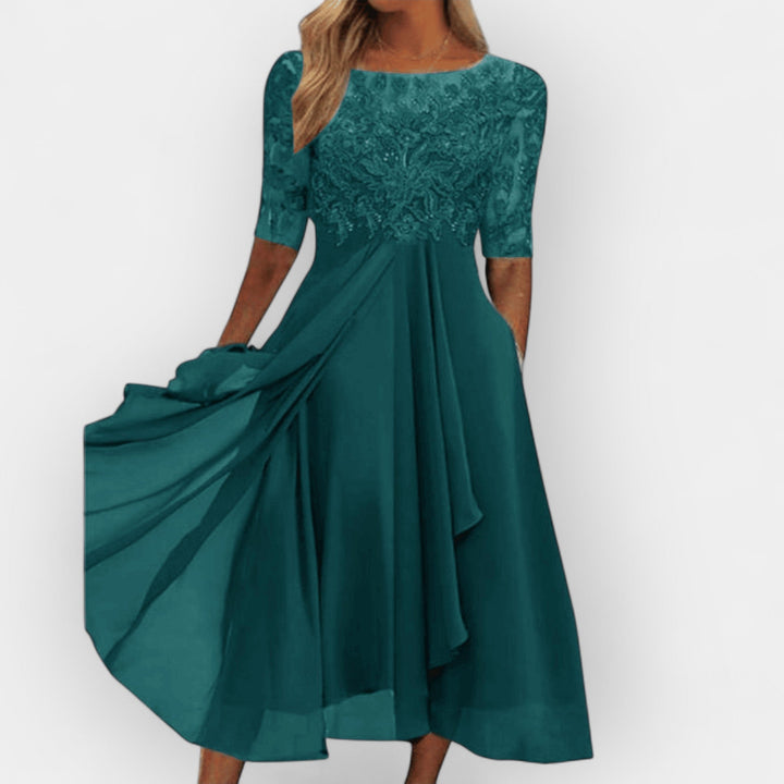 Elegantes Damen Midi-Kleid mit femininer Silhouette - Vielseitig und zeitlos