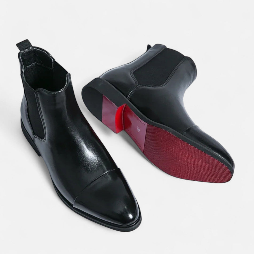 Elegante Chelsea Boots für Herren mit roter Sohle