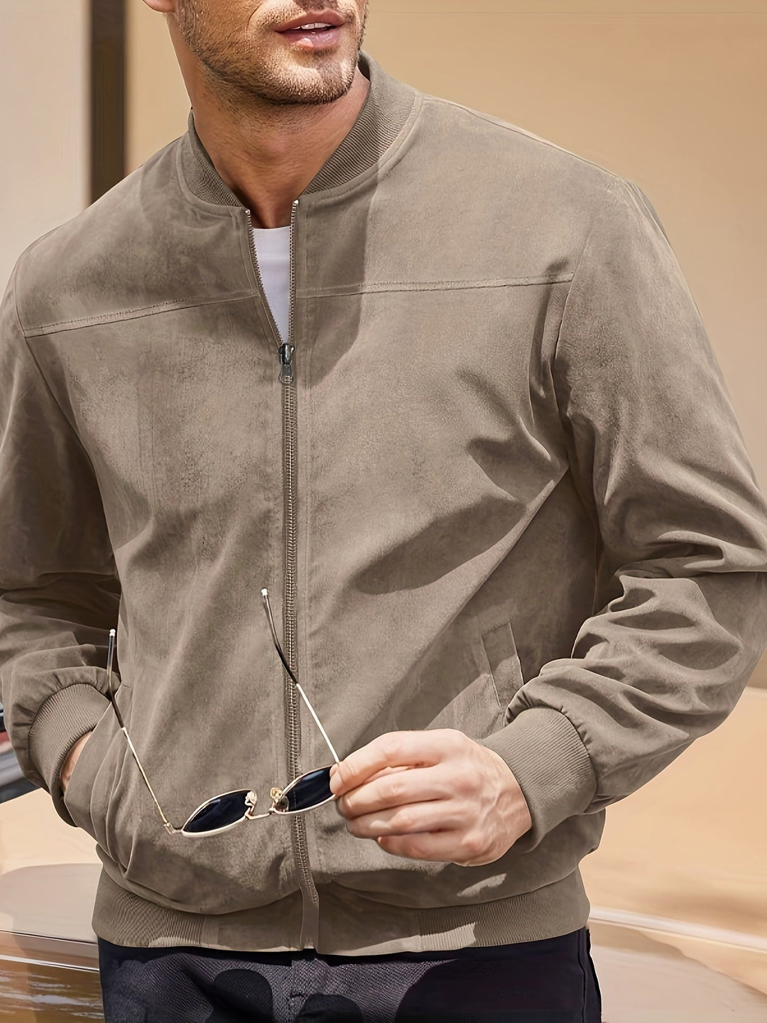 Vintage Wildleder-Optik Herren Jacke