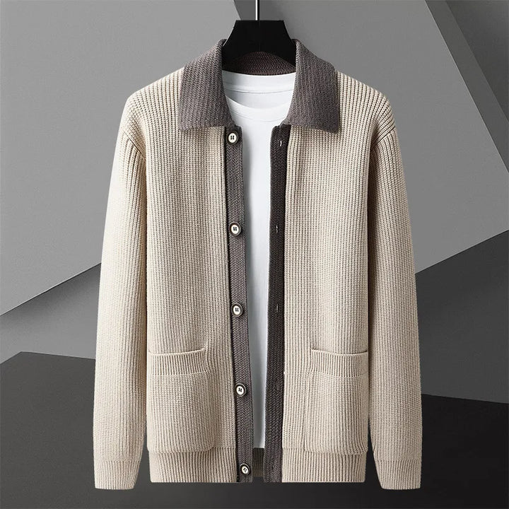 Klassischer Herren Strick-Cardigan mit Knopfleiste für Herbst und Winter