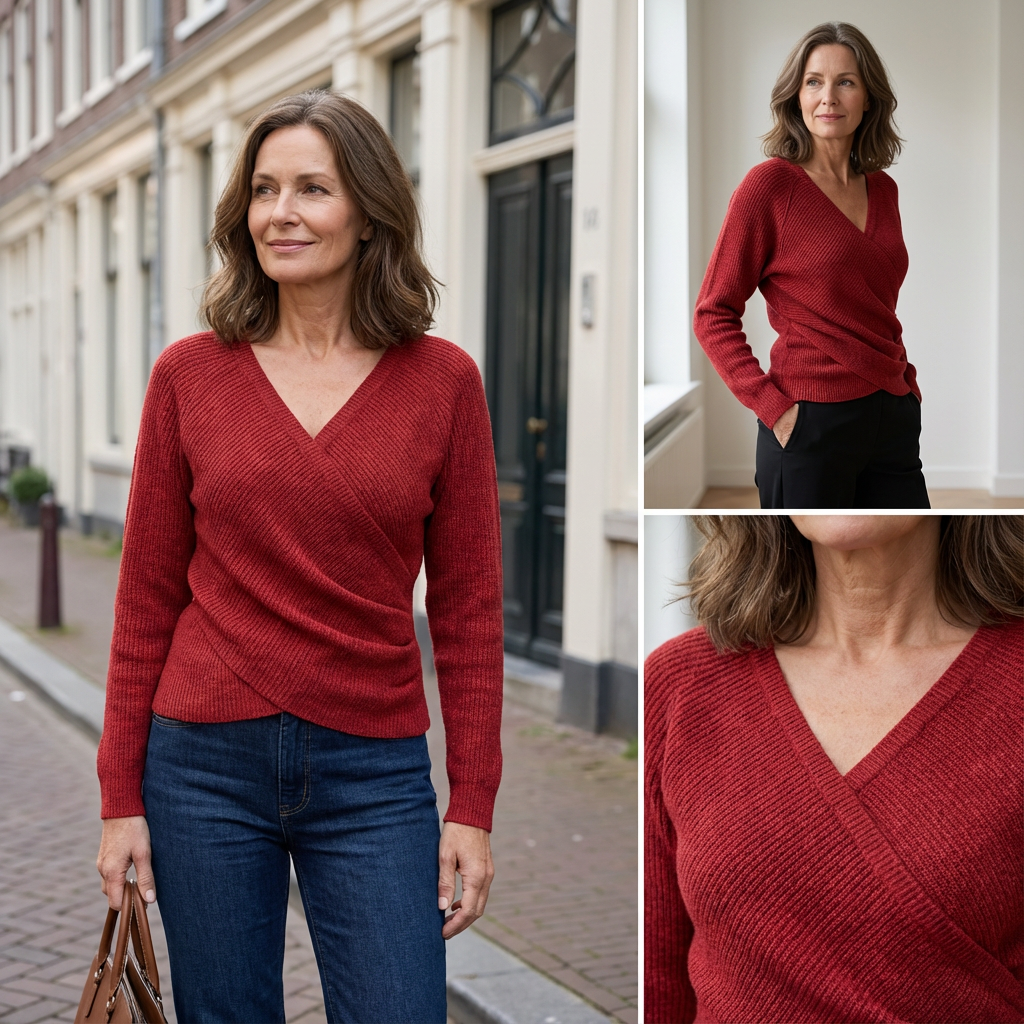 Luxuriöses V-Ausschnitt Wickeltop für Damen