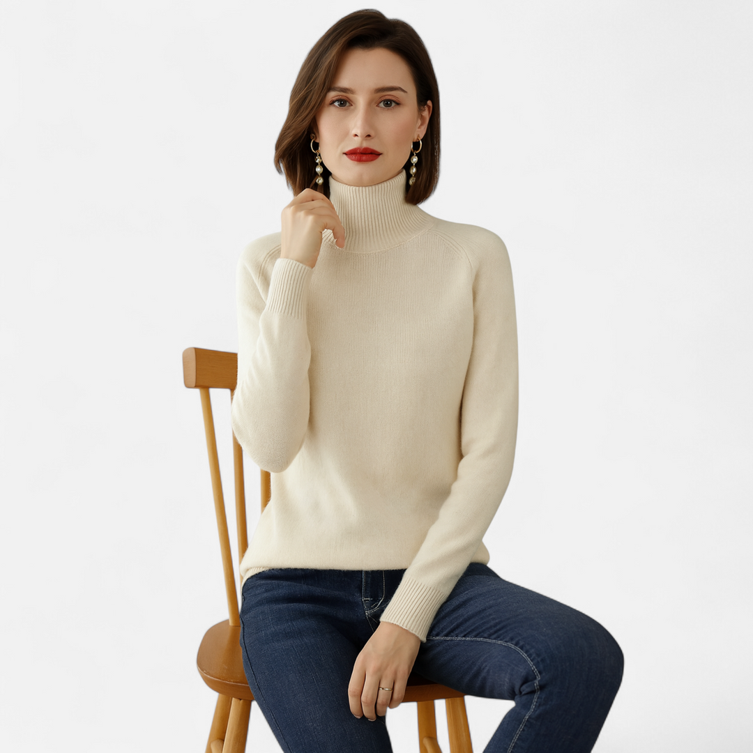 Eleganter Merino-Kaschmir Damen Rollkragenpullover