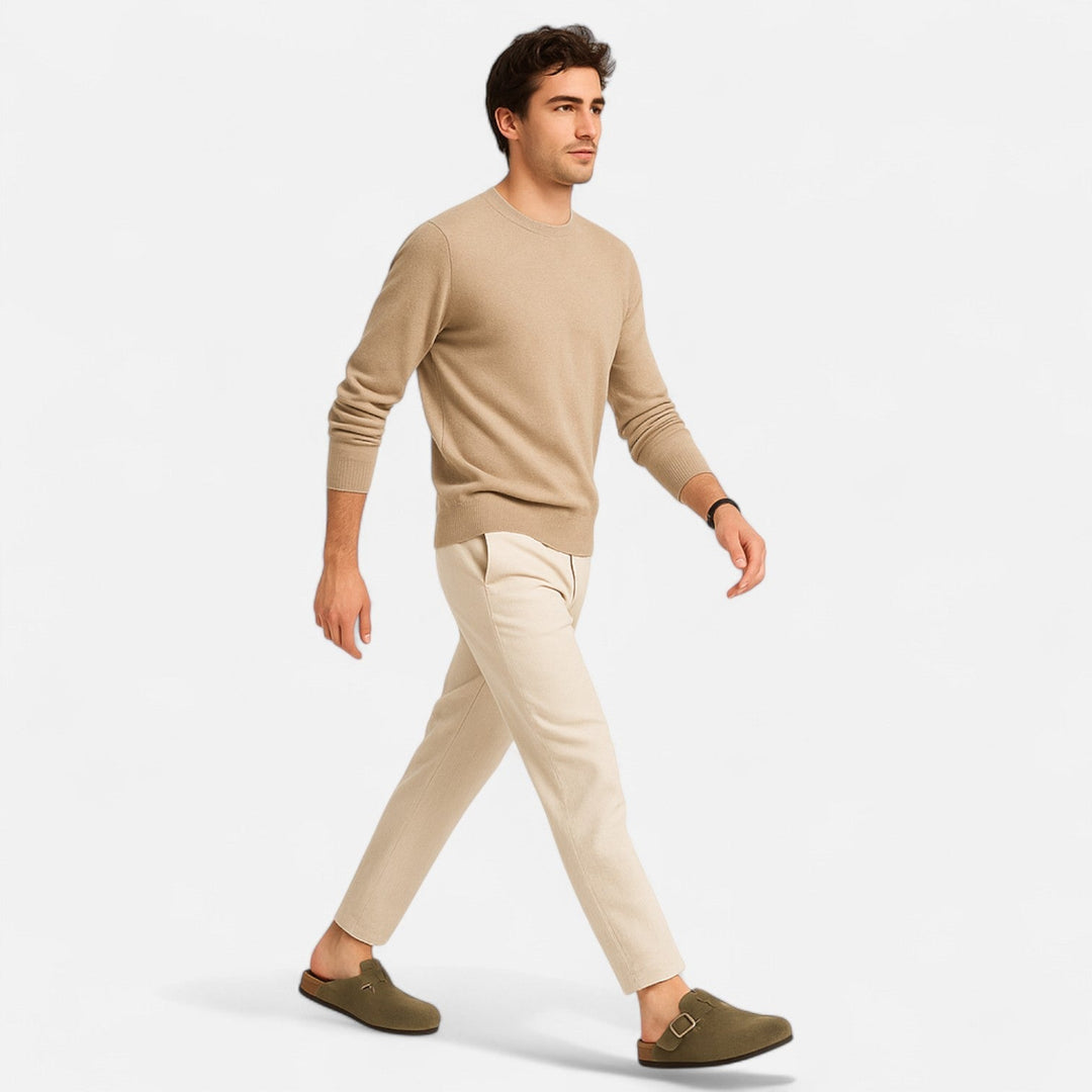 Wildleder Pantoletten Herren mit Korkfußbett