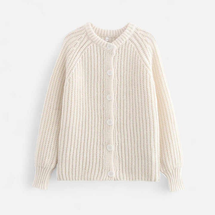 Vintage Strick-Cardigan mit Rundhalsausschnitt für Damen