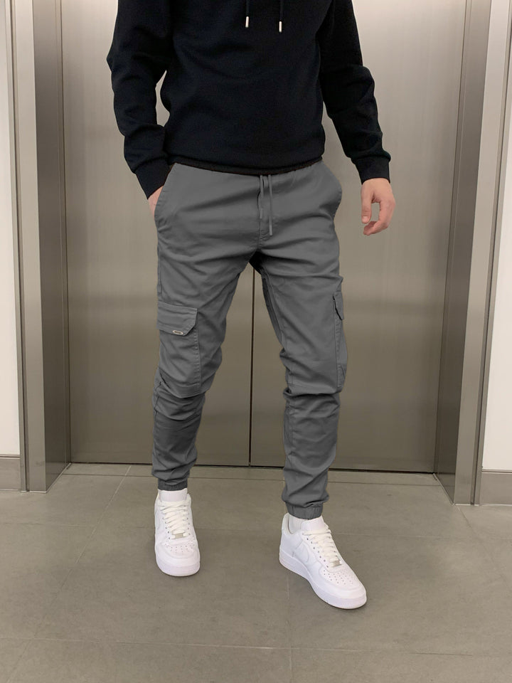 Herren Cargo Jogginghose mit elastischem Bund - Streetstyle Baumwollmischung