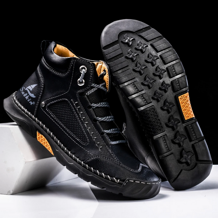 Premium Leder High-Top Sneaker Herren - Wasserdicht und Atmungsaktiv