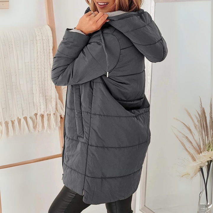 Warme Damen Daunenjacke mit Kapuze - Pufferjacke für Winter