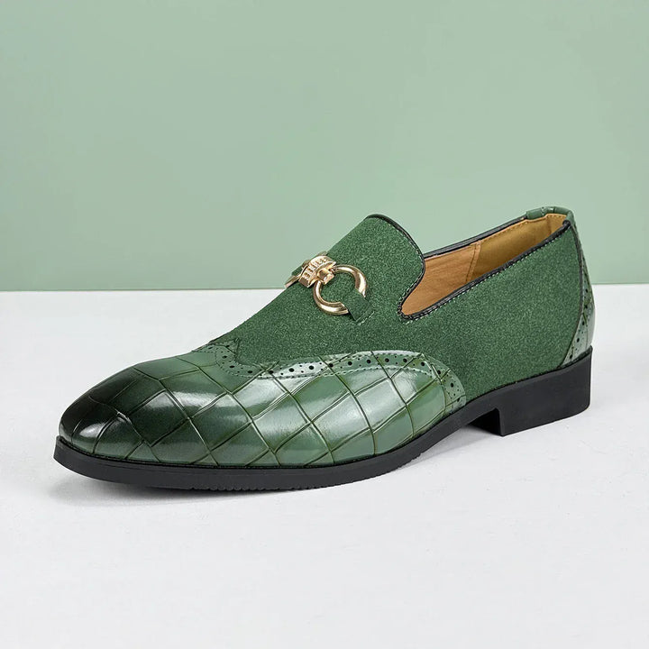 Elegante Herren Leder-Slipper mit Veloursleder - Gepolstertes Fußbett