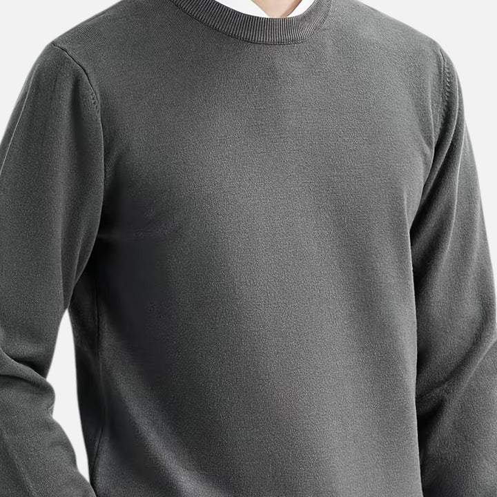 Klassischer Warmer Herren Pullover mit Rundhalsausschnitt