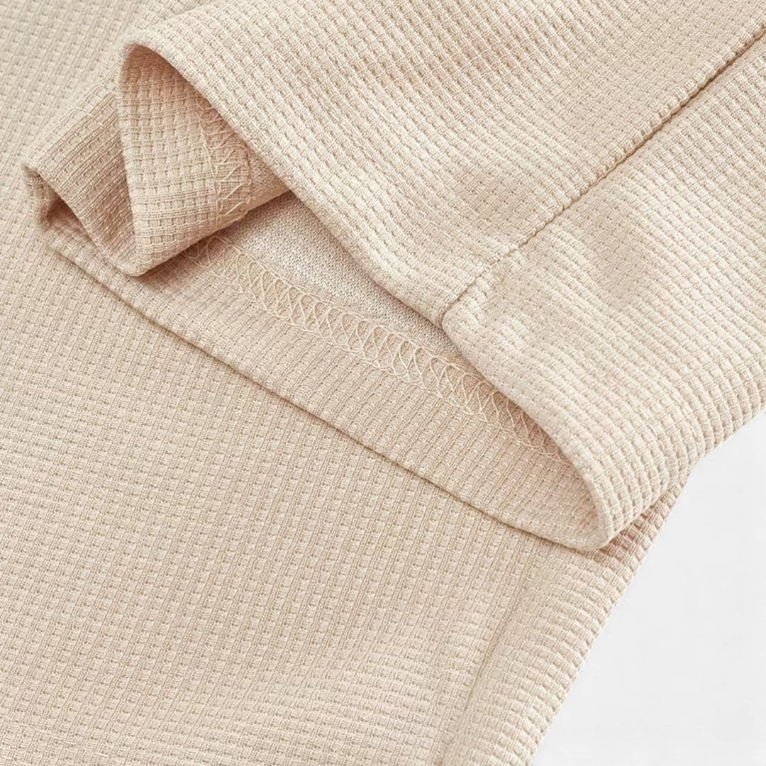 Zweiteiliges Waffel-Strick Herren Freizeitoutfit