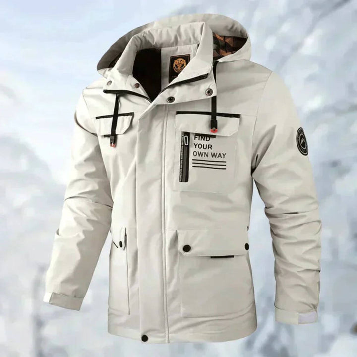 Warme Gefütterte Herren Winterjacke mit Kapuze