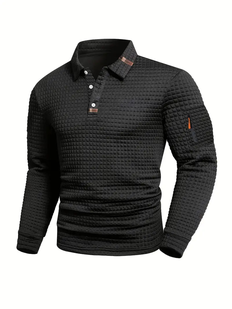 Strukturiertes Herren Poloshirt mit modernem Design
