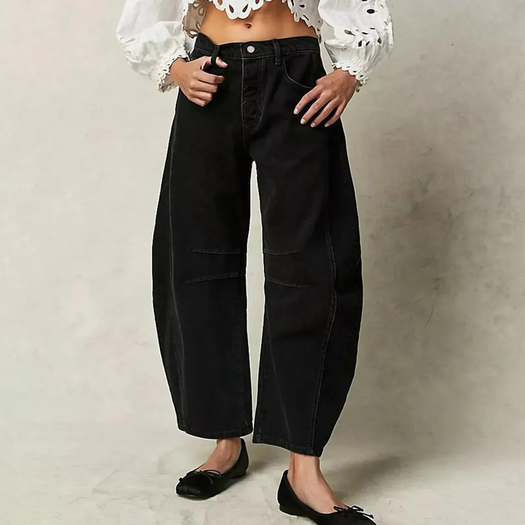 Damen Wide Leg Jeans mit entspannter Passform - Bequeme Weite Hose