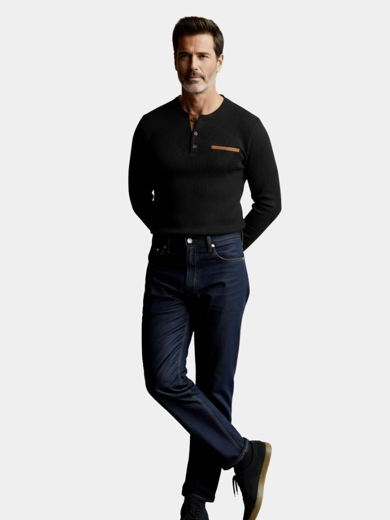 Cord Langarm-Shirt Herren - Stilvolles Oberteil aus luxuriösem Cord-Stoff