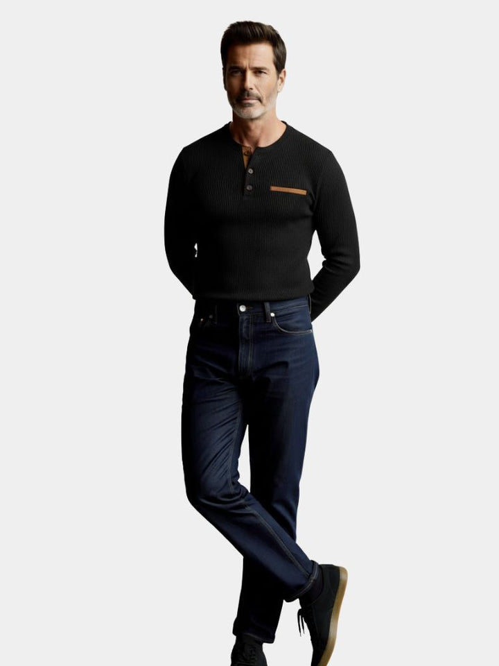 Cord Langarm-Shirt Herren - Stilvolles Oberteil aus luxuriösem Cord-Stoff