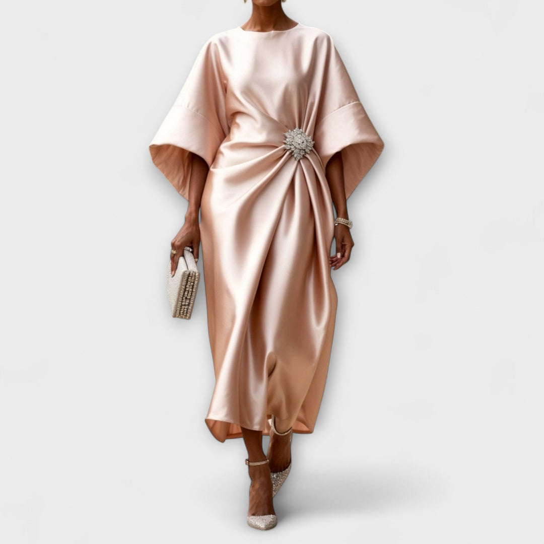 Elegantes Damen Satin-Langkleid mit Glanz-Effekt - Perfekt für Galas und Hochzeiten