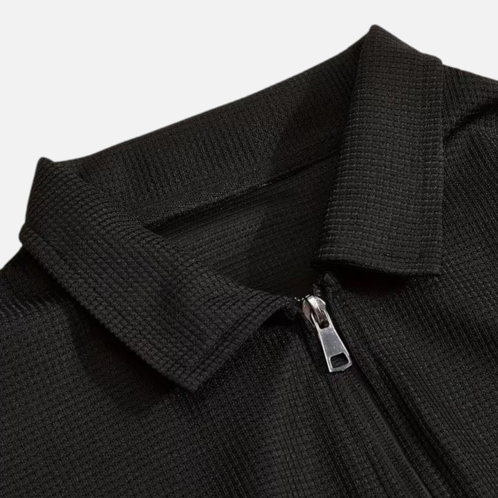 Zweiteiliges Waffel-Strick Herren Freizeitoutfit