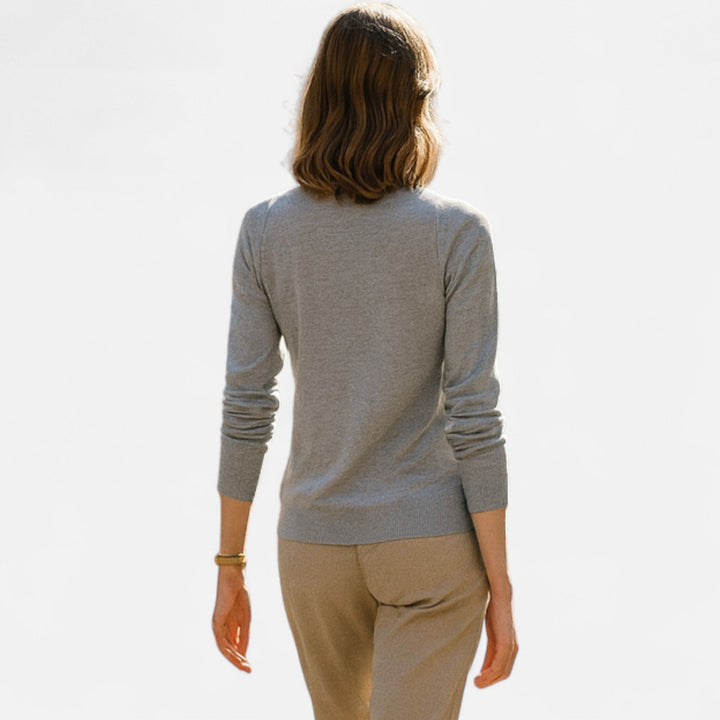 Leichter Merino-Wolle Rundhals Pullover für Damen