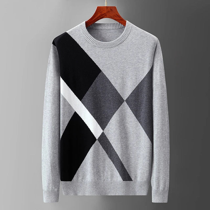Herren Argyle-Strickpullover - Klassisches Rautenmuster mit leichtem Strick