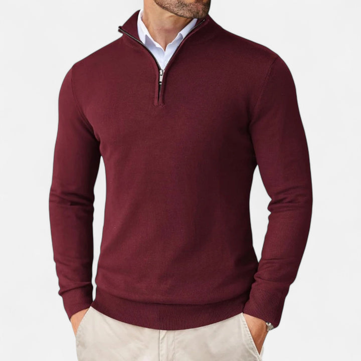 Leichter Slim-Fit Herren Pullover mit Reißverschluss