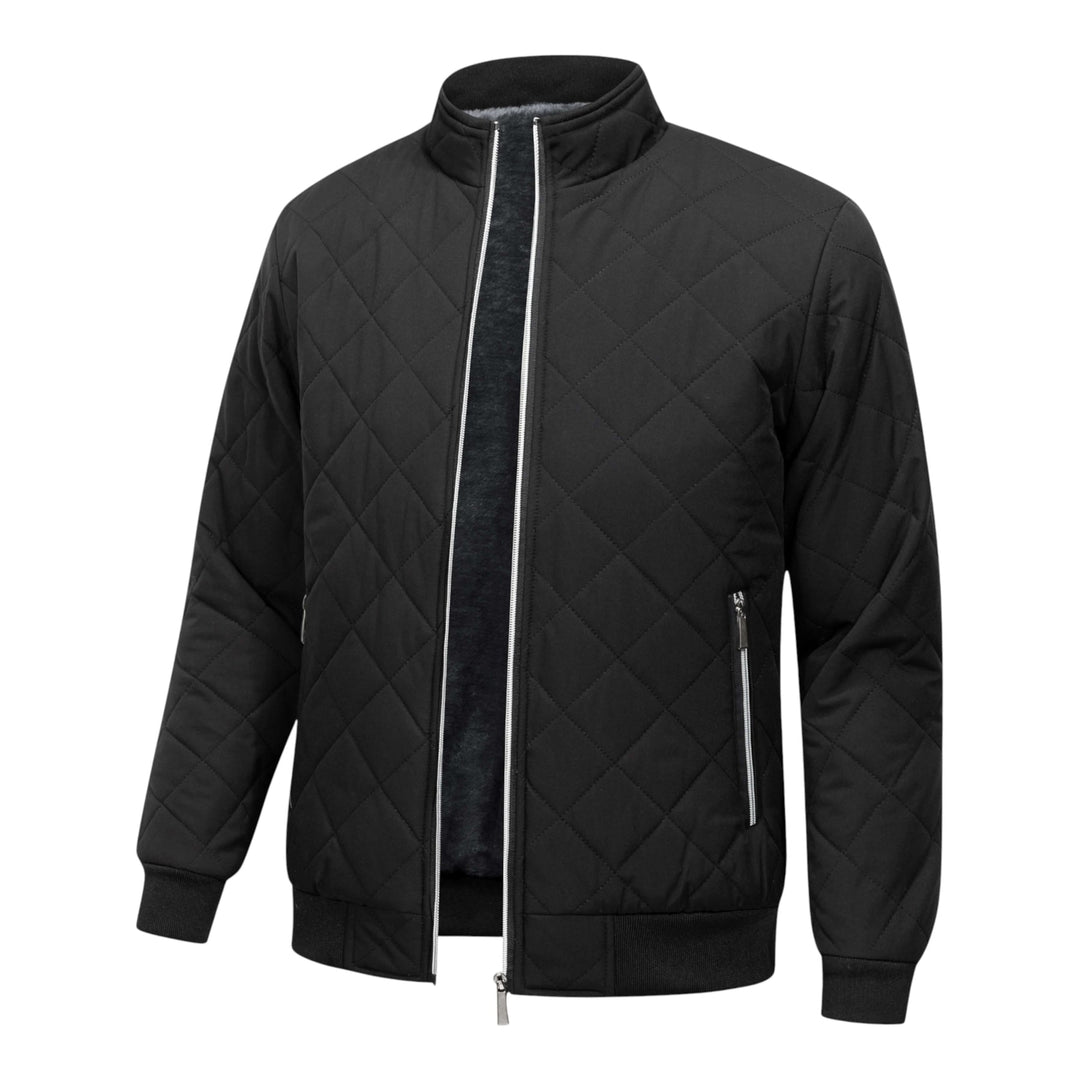 Gesteppte Warme Herren Winterjacke mit Fleecefutter