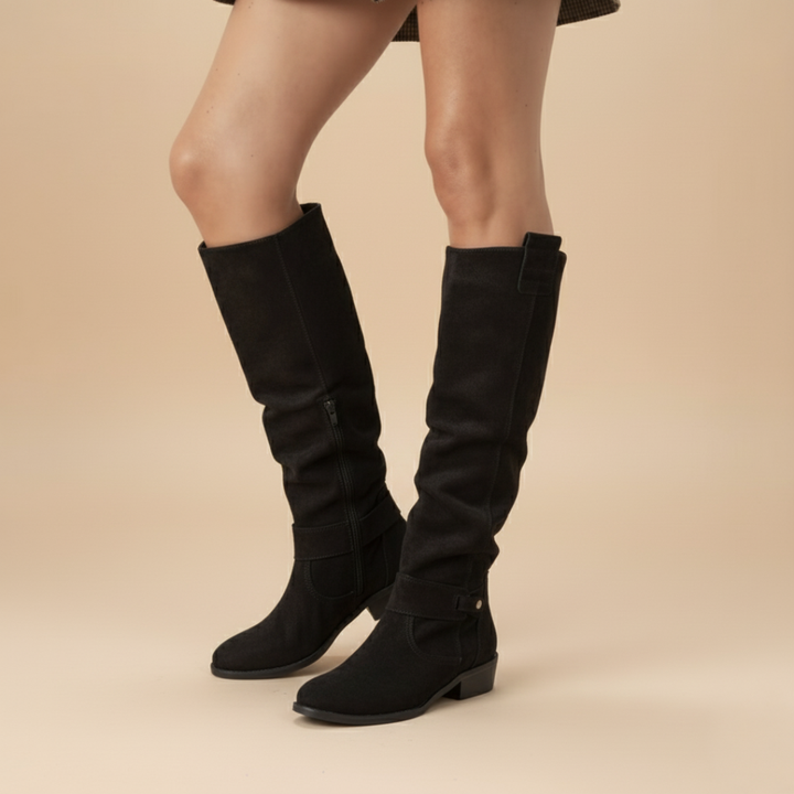 Elegante Wildleder Kniehohe Stiefel für Damen