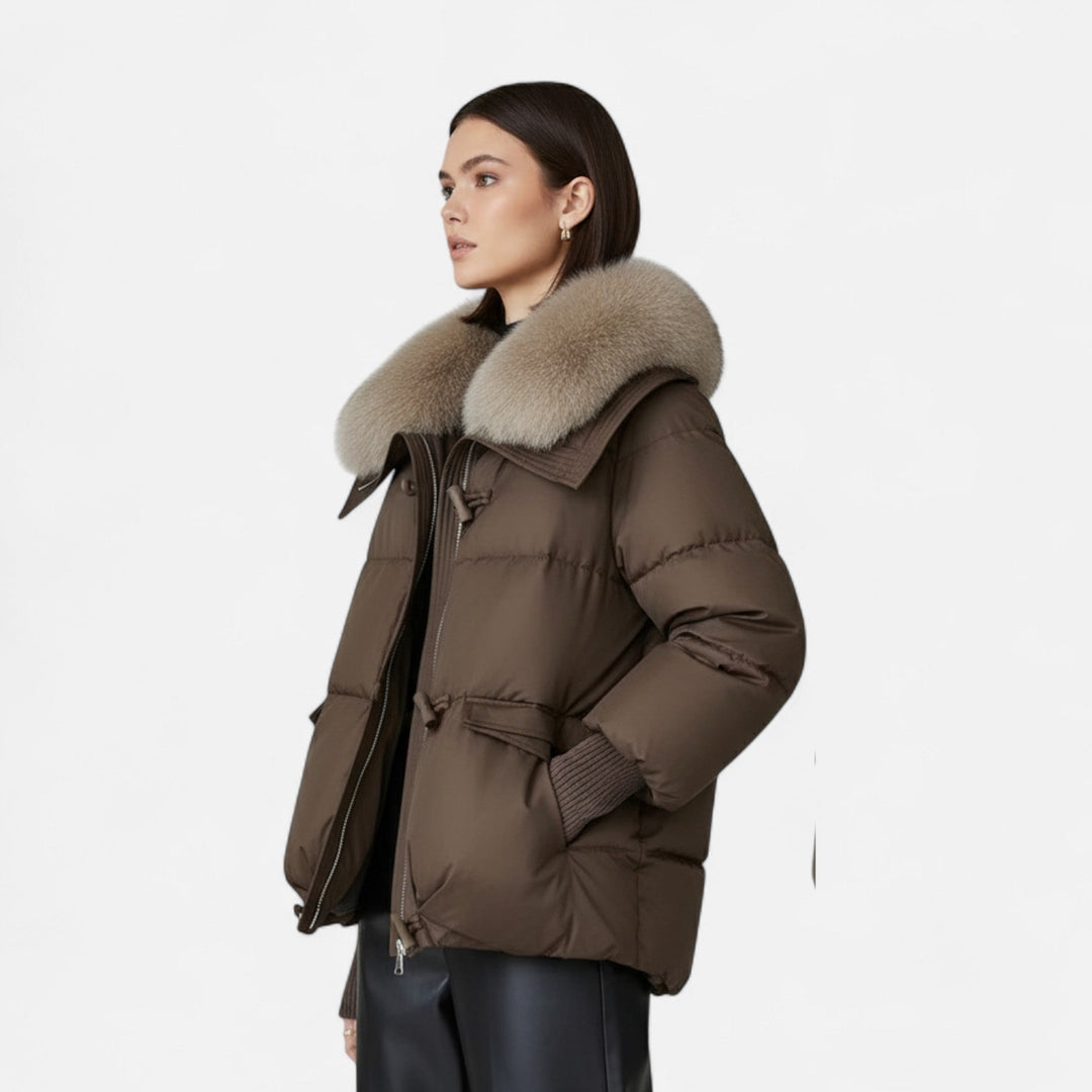 Elegante Winterjacke mit Fellkragen und Daunenfüllung für Damen