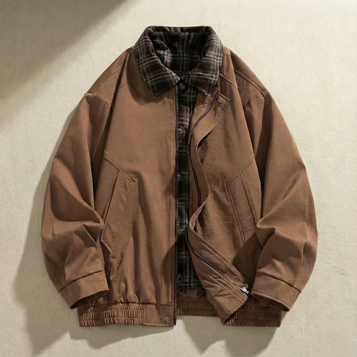 Robuste Herren Layered Jacke mit Karodetails