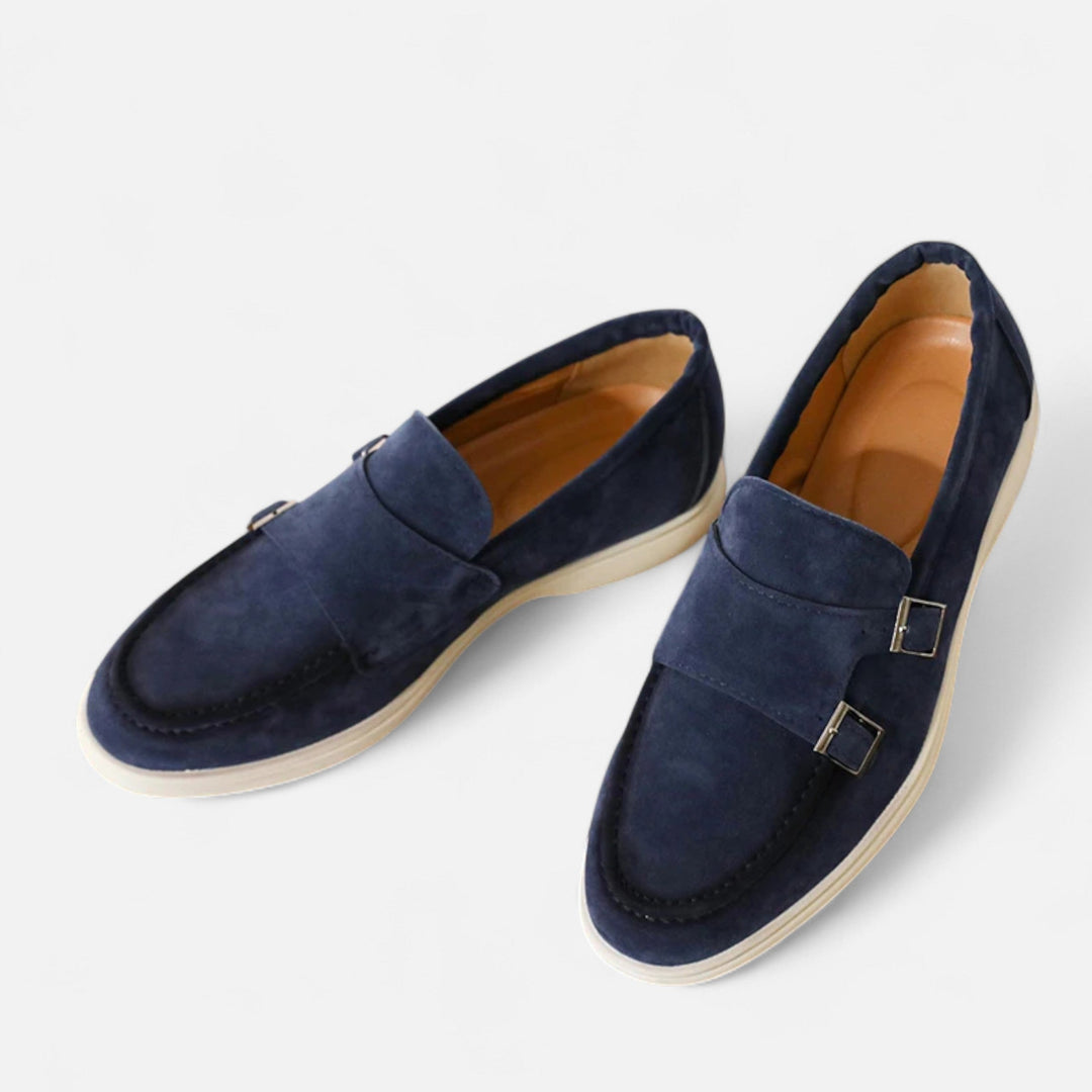 Elegante Wildleder Herren Monk-Strap Loafer - Slip-On Komfort
