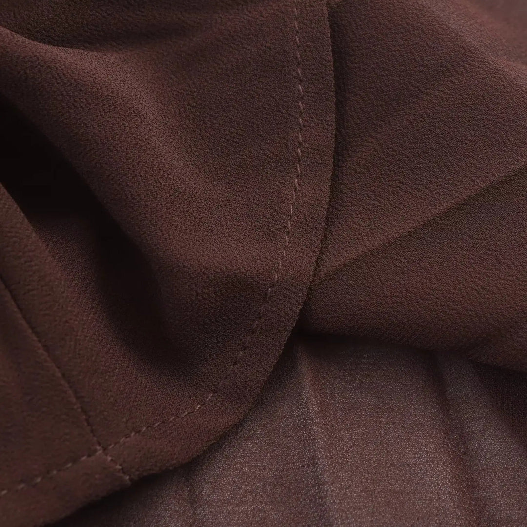 Elegantes Chiffon Midi Kleid mit Umlegekragen für Damen