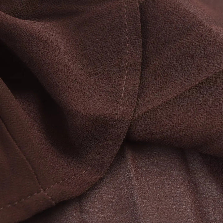 Elegantes Chiffon Midi Kleid mit Umlegekragen für Damen