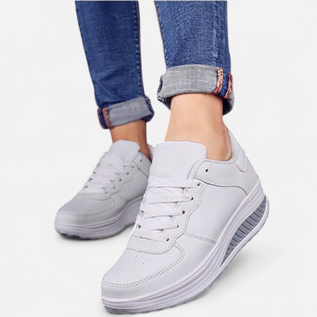 Elegante Wasserdichte Damen Keilsneaker aus Leder