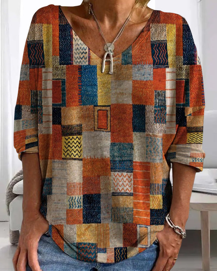 Damen Kariertes Oberteil mit Lockerer Passform - Atmungsaktiv und Vielseitig