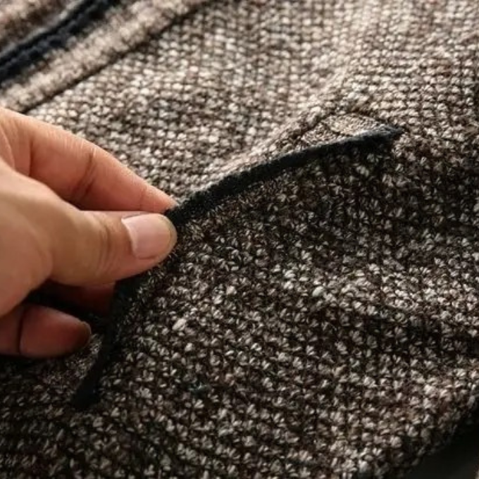 Karierte Strick-Jacke mit Futter für Herren