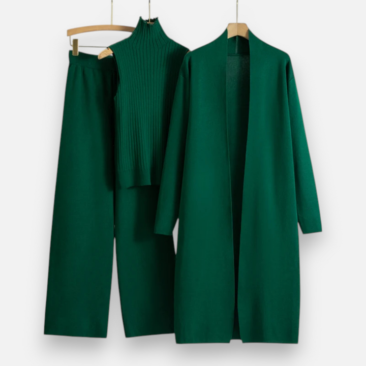 Elegantes 3-teiliges Strick-Cardigan Set für Damen