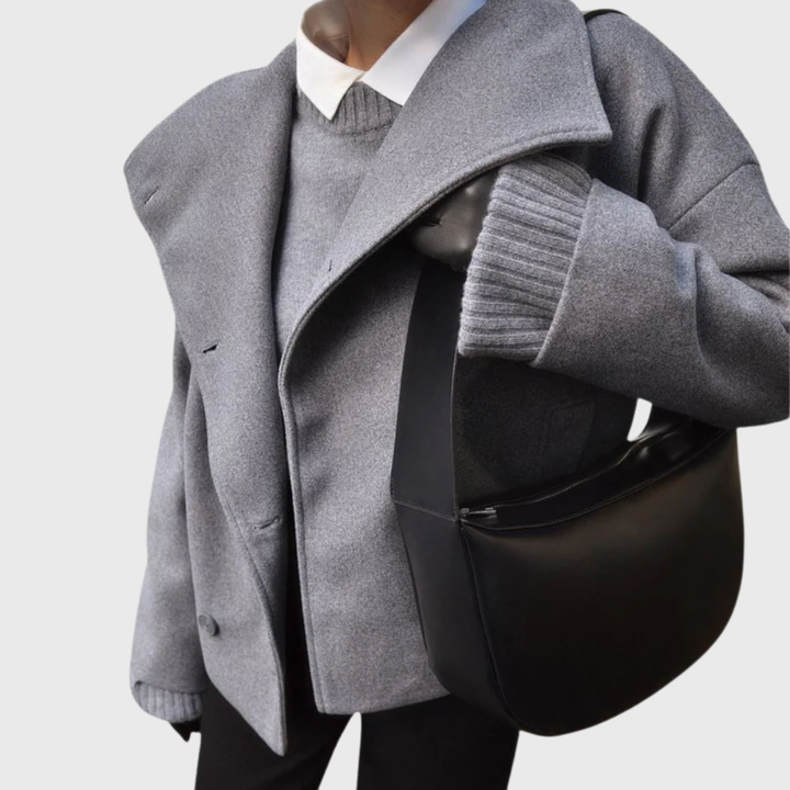 Warmer Damen Kurzmantel - Doppelreihig und Leicht Gefüttert