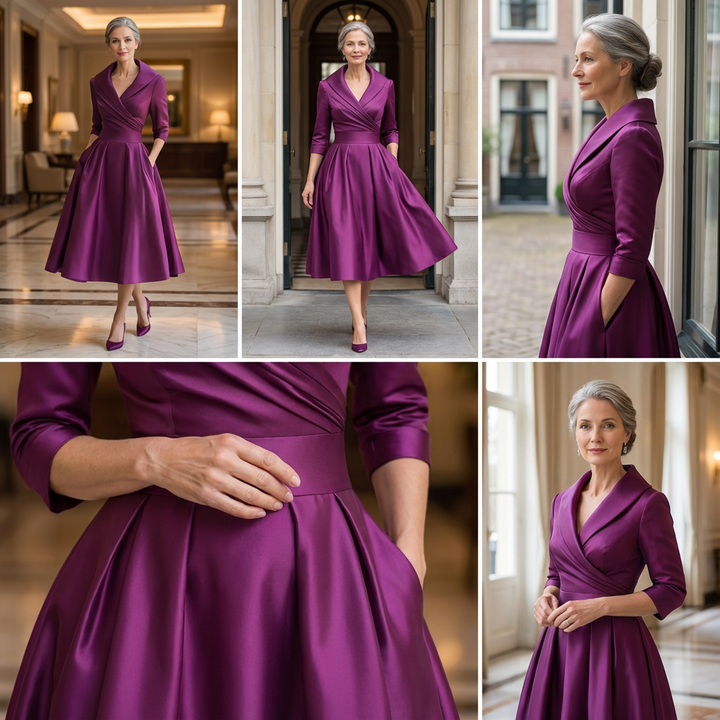 Elegantes Midi-Kleid mit dezenten Glanz für Damen