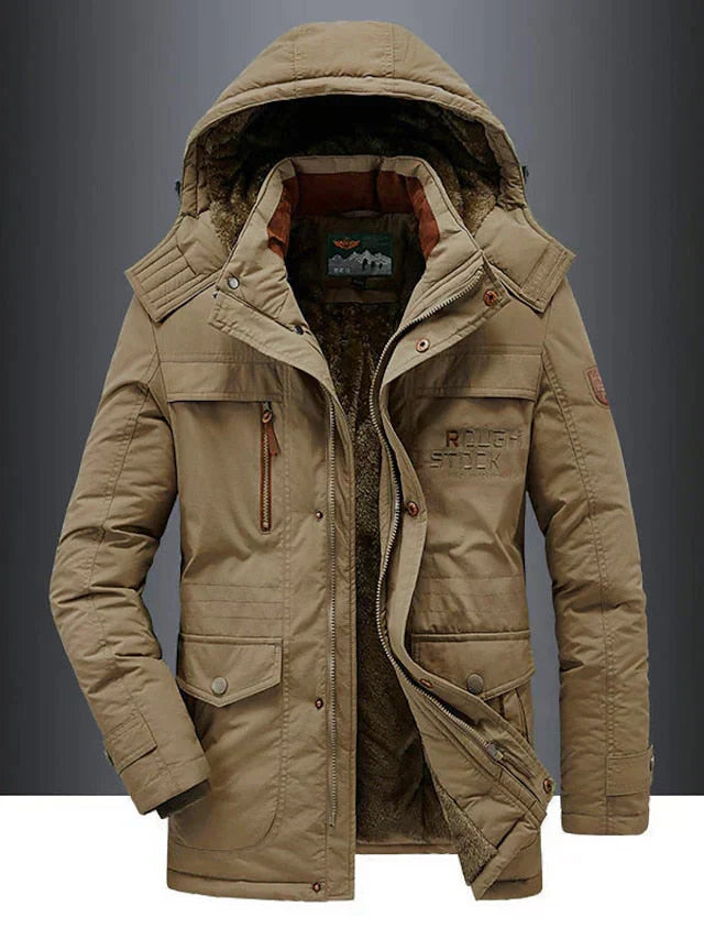 Winddichte Warme Herren Winterjacke mit Fleecefutter